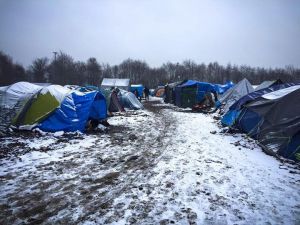 Vluchtelingen kamp in Duinkerken